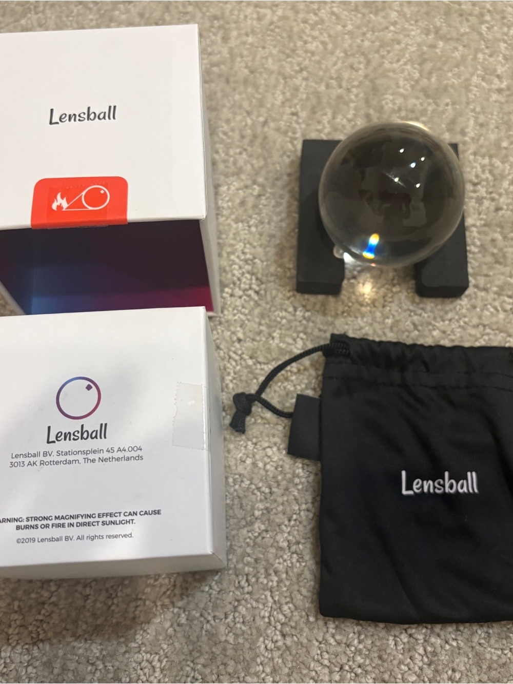 Lensball Photography Crystal Ball with Stand Box & Pouch